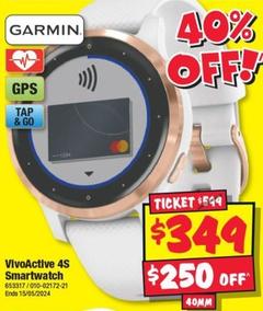 Garmin - VivoActive 4S Smartwatch offers at $349 in JB Hi Fi