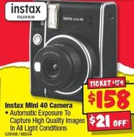 Fujifilm - Instax Mini 40 Camera offers at $158 in JB Hi Fi