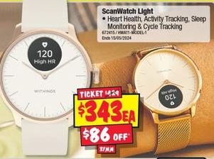 Withings - ScanWatch Light offers at $343 in JB Hi Fi