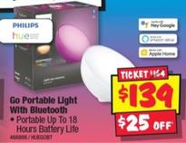 Philips - Go Portable Light With Bluetooth offers at $139 in JB Hi Fi