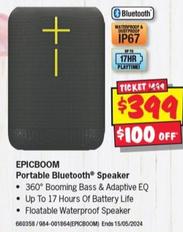 Ultimate Ears - EPICBOOM Portable Bluetooth Speaker offers at $399 in JB Hi Fi