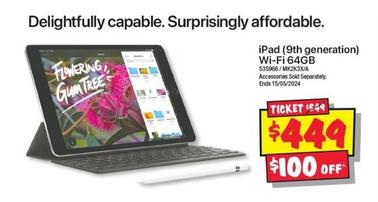 Apple - iPad (9th generation) Wi-Fi 64GB offers at $449 in JB Hi Fi