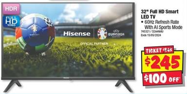 Hisense - 32" Full HD Smart LED TV offers at $245 in JB Hi Fi