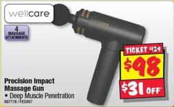 Wellcare - Precision Impact Massage Gun offers at $98 in JB Hi Fi