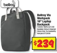 Bellroy - Via Workpack 16" Laptop Backpack  offers at $239 in JB Hi Fi
