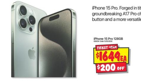 Apple - iPhone 15 Pro 128GB offers at $1649 in JB Hi Fi