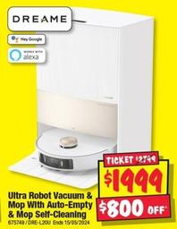 Dreame - Ultra Robot Vacuum & Mop With Auto-Empty & Mop Self-Cleaning offers at $1999 in JB Hi Fi
