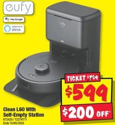 Eufy - Clean L60 With Self-Empty Station offers at $599 in JB Hi Fi