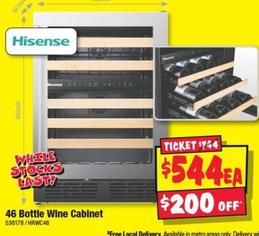 Hisense - 46 Bottle Wine Cabinet offers at $544 in JB Hi Fi