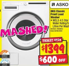 Asko - 8KG Classic Front Load Washer offers at $1399 in JB Hi Fi