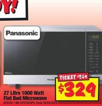 Panasonic - 27 Litre 1000 Watt Flat Bed Microwave offers at $329 in JB Hi Fi