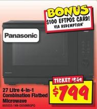 Panasonic - 27 Litre 4-In-1 Combination Flatbed Microwave offers at $799 in JB Hi Fi