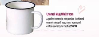 Enamel Mug White 9cm offers at $6.99 in Aussie Disposals