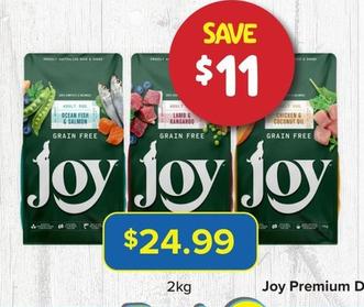 Joy Premium Dog Food Range 2kg offers at $24.99 in PetO