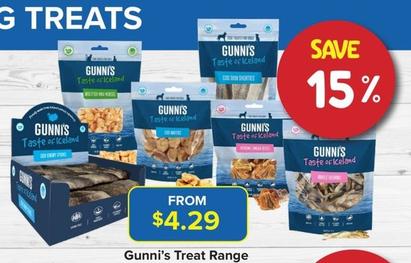 Gunni's - Treat Range offers at $4.29 in PetO