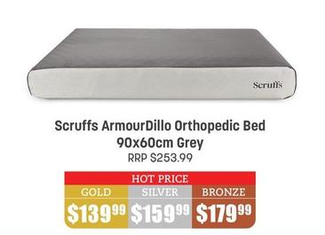 Scruffs - Armourdillo Orthopedic Bed 90x60cm Grey offers at $139.99 in Pets Domain