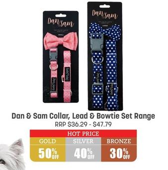 Dan & Sam - Collar, Lead & Bowtie Set Range offers in Pets Domain