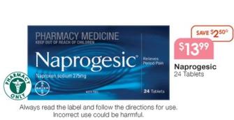 Naprogesic - 24 Tablets offers at $13.99 in Soul Pattinson Chemist