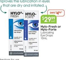 Hylo-fresh - Or Hylo-forte Lubricating Eye Drops 10ml offers at $29.99 in Soul Pattinson Chemist