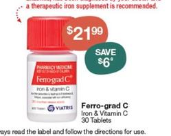 Vitamins offers at $21.99 in Pharmacy Best Buys