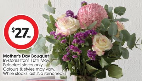 Mother's Day Bouquet offers at $27 in Coles