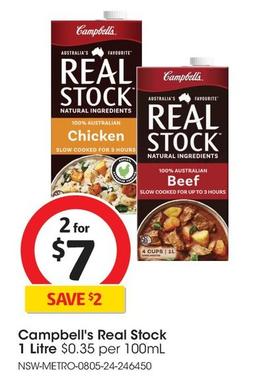 Campbell's - Real Stock 1 Litre offers at $7 in Coles