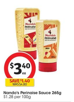 Nando's - Perinaise Sauce 265g offers at $3.4 in Coles