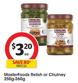 Masterfoods - Relish 250g-260g offers at $3.2 in Coles