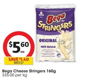 Bega - Cheese Stringers 160g offers at $5.6 in Coles