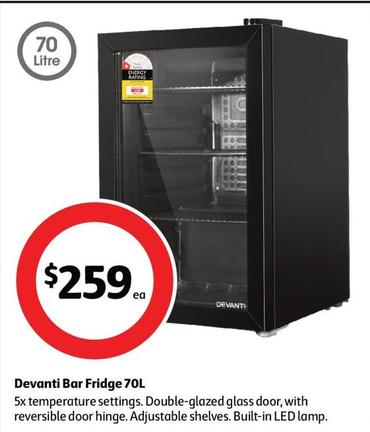 Devanti - Bar Fridge 70l offers at $259 in Coles