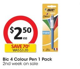 Bic - 4 Colour Pen 1 Pack offers at $2.5 in Coles