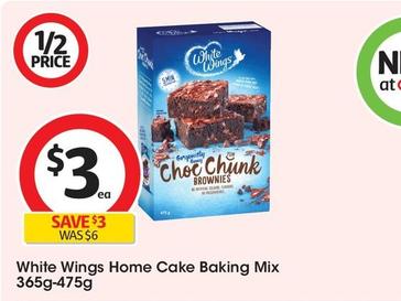 White Wings - Home Cake Baking Mix 365g-475g offers at $3.15 in Coles