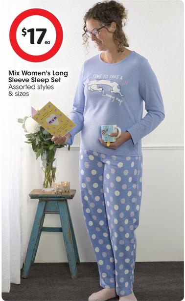 Mix Women's Long Sleeve Sleep Set offers at $17 in Coles
