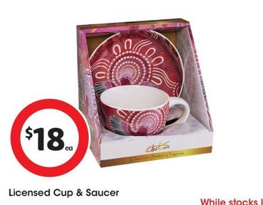 Licensed Cup & Saucer offers at $18 in Coles