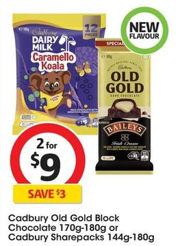 Cadbury - Old Gold Block Chocolate 170g-180g offers at $9 in Coles