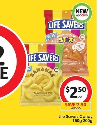 Lifesavers - Candy 150g-200g offers at $2.5 in Coles