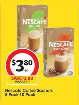 Nescafe - Coffee Sachets 8 Pack-10 Pack offers at $3.8 in Coles