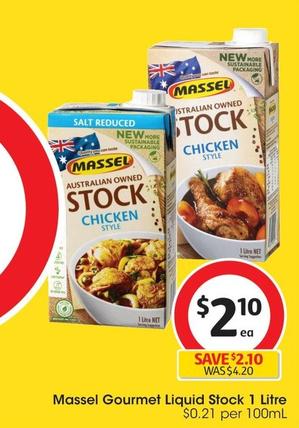 Massel - Gourmet Liquid Stock 1 Litre offers at $2.1 in Coles