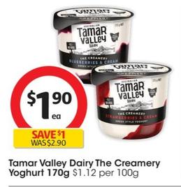 Tamar Valley - Dairy The Creamery Yoghurt 170g offers at $1.9 in Coles