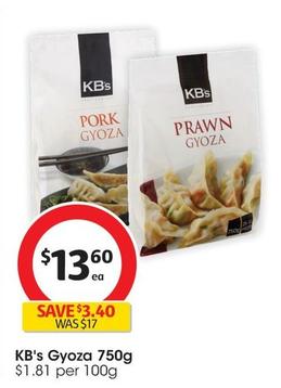 Kb's - Gyoza 750g offers at $13.6 in Coles