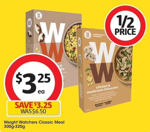 Weight Watchers - Classic Meal 300g-320g offers at $3.25 in Coles