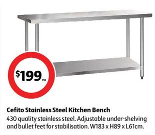 Cefito - Stainless Steel Kitchen Bench offers at $199 in Coles