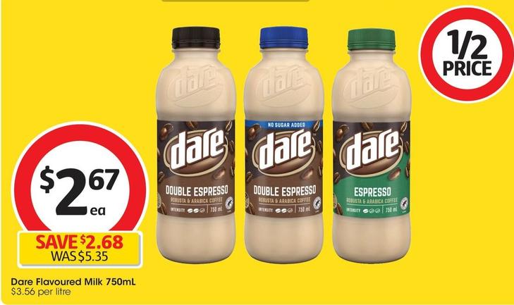 Dare - Flavoured Milk 750ml offers at $2.62 in Coles