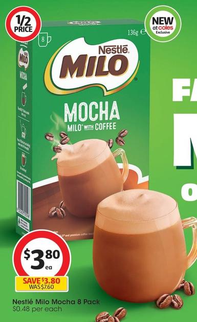 Nestlè - Milo Mocha 8 Pack offers at $3.8 in Coles