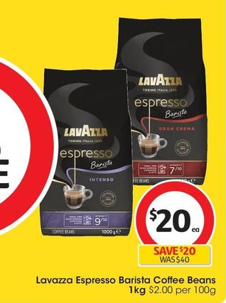Lavazza - Espresso Barista Coffee Beans 1kg offers at $20 in Coles