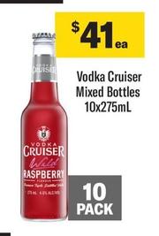 Vodka Cruiser - Mixed Bottles 10x275ml offers at $41 in Coles