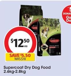 Supercoat - Dry Dog Food 2.6kg-2.8kg offers at $12.5 in Coles