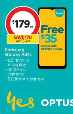 Samsung - Galaxy A04s offers at $179 in Coles
