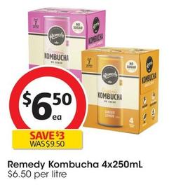 Remedy - Kombucha 4x250ml offers at $6.5 in Coles