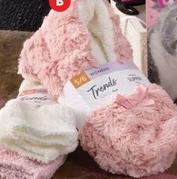 Mix Chenille & Fluffy Home Socks 2 Pack offers at $9 in Coles